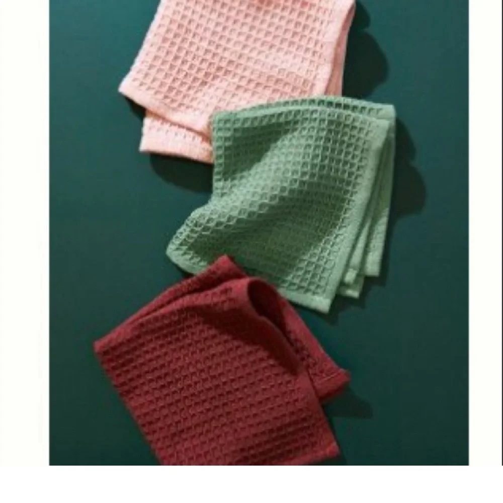 NWT Anthropologie Christmas Good Tidyings Dish Cloth Towel Set of 3